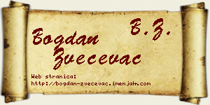 Bogdan Zvečevac vizit kartica